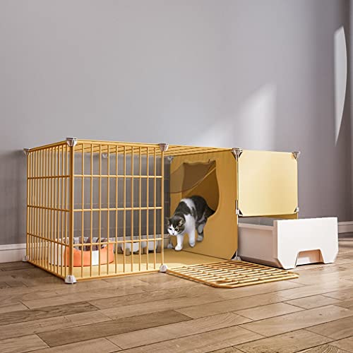 Abnehmbarer Katzenkäfig mit Schublade – DIY Indoor Haustierhaus für Kleintiere, einfache Montage, geräumiges Design (37 x 49 x 111 cm) von Generisch