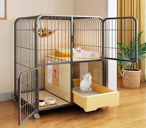 Abnehmbarer Katzenkäfig & Transportbox | DIY Haustier-Laufstall für 1-2 Katzen | Metalldraht Zwinger mit leicht zu reinigender Ablage | Ideales Frettchen & Kleintierheim Abnehmbarer Katzenkäfig & Transportbox | DIY Haustier-Laufstall für 1-2 Katzen | Metalldraht Zwinger mit leicht zu reinigender Ablage | Ideales Frettchen & Kleintierheim von Generisch