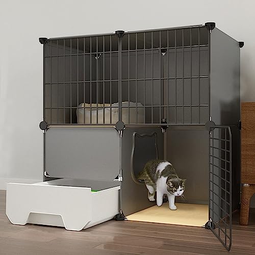 Abnehmbarer großer Metall-Katzenkäfig für Haustiere, großer Indoor-Katzenkäfig mit Katzentoilette, Katzentoilette, stabile Bodenplattform, zusammenklappbares Katzenhaus für 1–3 Katzen Abnehmbarer großer Metall-Katzenkäfig für Haustiere, großer Indoor-Katzenkäfig mit Katzentoilette, Katzentoilette, stabile Bodenplattform, zusammenklappbares Katzenhaus für 1–3 Katzen von Generisch