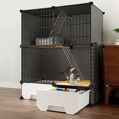 Abnehmbarer großer Metall-Katzenkäfig für Haustiere, großer Indoor-Katzenkäfig mit Katzentoilette, Katzentoilette, stabile Bodenplattform, zusammenklappbares Katzenhaus für 1–3 Katzen Abnehmbarer großer Metall-Katzenkäfig für Haustiere, großer Indoor-Katzenkäfig mit Katzentoilette, Katzentoilette, stabile Bodenplattform, zusammenklappbares Katzenhaus für 1–3 Katzen von Generisch