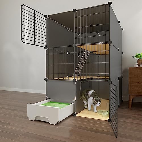 Abnehmbarer großer Metall-Katzenkäfig für Haustiere, großer Indoor-Katzenkäfig mit Katzentoilette, Katzentoilette, stabile Bodenplattform, zusammenklappbares Katzenhaus für 1–3 Katzen Abnehmbarer großer Metall-Katzenkäfig für Haustiere, großer Indoor-Katzenkäfig mit Katzentoilette, Katzentoilette, stabile Bodenplattform, zusammenklappbares Katzenhaus für 1–3 Katzen von Generisch