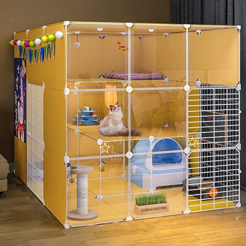 Abnehmbares Katzenlaufgitter & Käfig – Indoor-Metalldraht-Gehege für Kleintiere, inklusive Katzentoilette – ideal für Chinchillas, Frettchen, Kaninchen, Igel & Meerschweinchen von Generisch