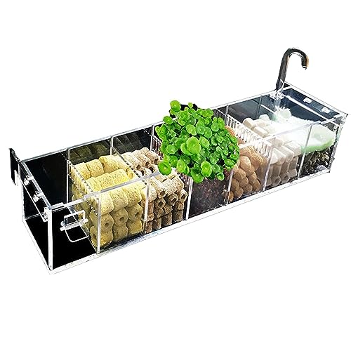 Acryl-Aquarium-Filterbox – Wasserfiltersystem zum Aufhängen mit 6 Gittern für klares Tankwasser – ideal für Zuhause, Restaurant und Hotel von Generisch