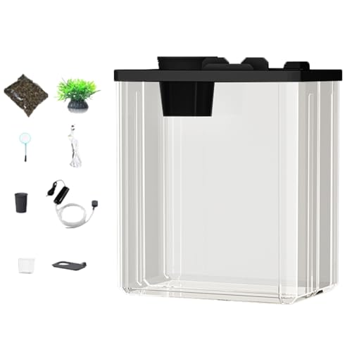 Acrylic Fish Tank - Fish Scoop - 28cm Clear Nano Aquarium with Air Pump, Atmosphere Light, Hydroponic Cup, Thickened Scratch-Resistant Build, Ideal for Betta Shrimp Snails, Easy to Clean Acrylic Fish Tank - Fish Scoop - 28cm Clear Nano Aquarium with Air Pump, Atmosphere Light, Hydroponic Cup, Thickened Scratch-Resistant Build, Ideal for Betta Shrimp Snails, Easy to Clean von Generisch