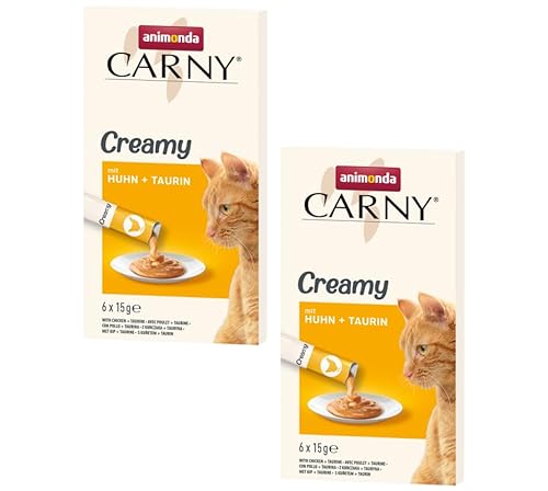 Animonda Carny Creamy - Doppelpack 2X 6x15g (180g) | Cat Cream mit Huhn & Taurin | der cremige Katzen Snack für Feinschmecker von Generisch