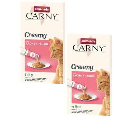 Animonda Carny Creamy - Doppelpack 2X 6x15g (180g) | Cat Cream mit Lachs & Taurin | der cremige Katzen Snack für Feinschmecker von Generisch