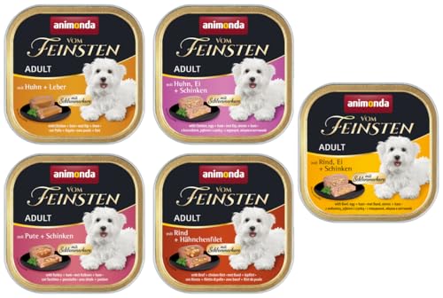 Animonda vom Feinsten Adult mit Schlemmerkern Mix 150g / zu je 11, 22, 44 oder 66 Schalen erhältlich/alle Sorten, Große Auswahl von 10 Sorten/Nassfutter für kleine Hunde… (11) von Generisch