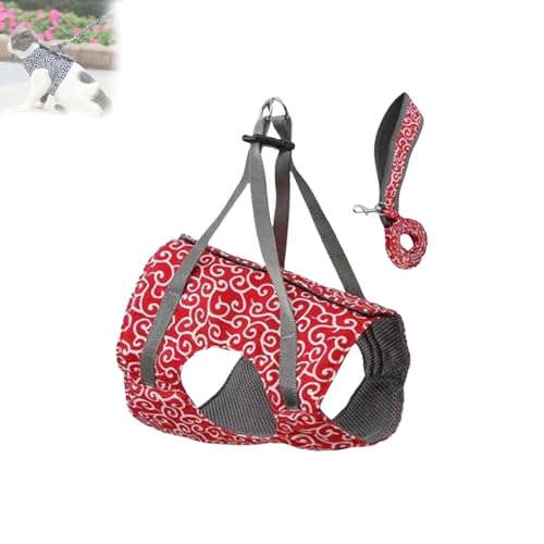 Anti-Break Away Chest Strap Cat Clothes, Niowatchted Cats Dogs Vest Harness and Leash, Anti-Break Away Chest Strap, Soft Adjustable Vest Harnesses for Girl&Boy Cat Walking (red,XL) von Generisch