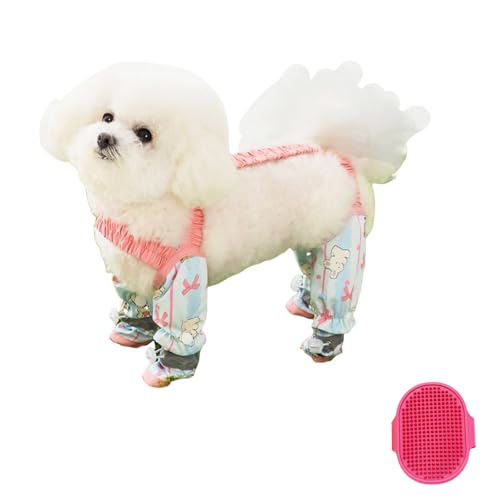 Anti-Staub-Hose für Haustiere, Anti-Schmutz-Hose für Hunde und Katzen, Hundeschuhe, Pfotenschutz, Outdoor-Schutz, staubdichte Stiefel, verstellbare, rutschfeste Wanderstiefel (Rosa, XL) von Generisch