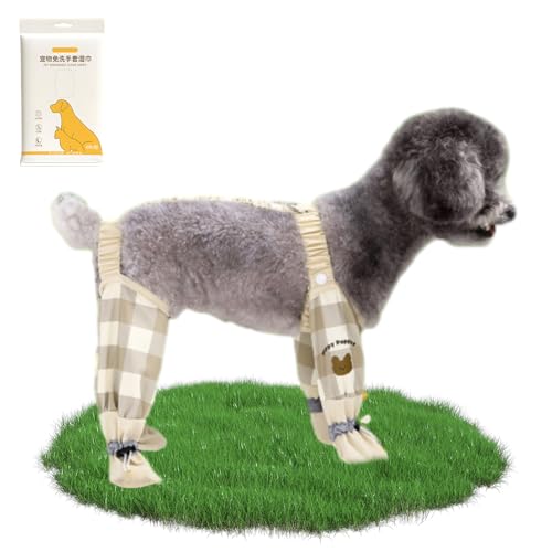 Anti-Staub-Hose für Haustiere, Anti-Schmutz-Hose für den Außenbereich für Hunde, wasserdichte Regenstiefel mit Hosenträger, rutschfeste Hundepfotenschutzschuhe (Farbe B, M) von Generisch