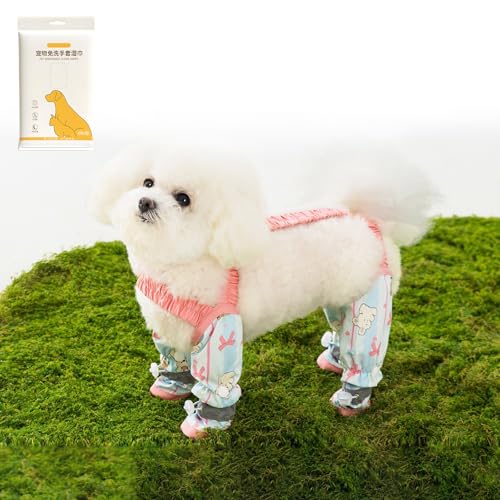 Anti-Staub-Hose für Haustiere, Anti-Schmutz-Hose für den Außenbereich für Hunde, wasserdichte Regenstiefel mit Hosenträger, rutschfeste Hundepfotenschutzschuhe (Farbe C, XL) von Generisch