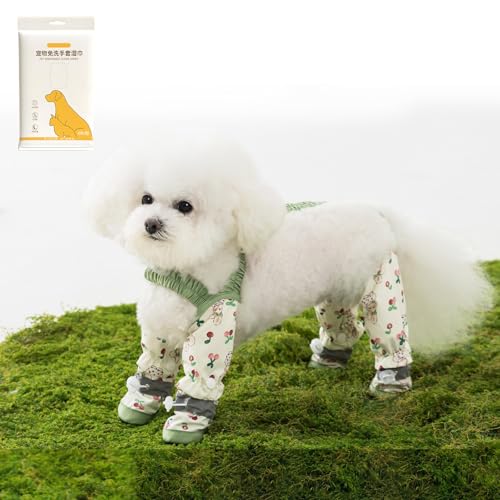 Anti-Staub-Hose für Haustiere, Anti-Schmutz-Hose für den Außenbereich für Hunde, wasserdichte Regenstiefel mit Hosenträger, rutschfeste Hundepfotenschutzschuhe (Farbe D, L) von Generisch