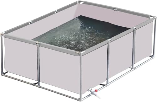 Aquakultur-Tank für den Außenbereich, mit Halterung, langlebiger Wasserzisterne für Fischzucht und Bewässerung, einfache Einrichtung, temporäre Teichlösung von Generisch
