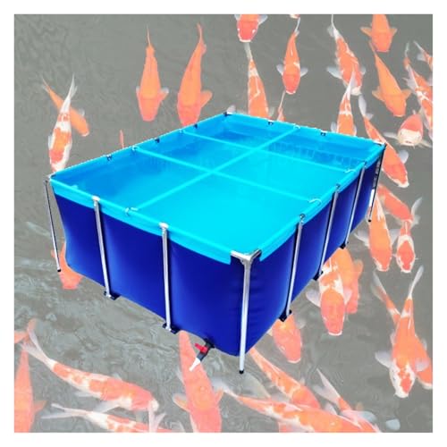 Aquakultur-Wassertank-Zisterne, Stahlrahmen, multifunktionales PVC-Segeltuch, temporärer Fischteich, oberirdischer Pool für Koiteiche und Schildkröten, PVC-Canvas-Aquarium mit Ablassventil, Outdoor Aquakultur-Wassertank-Zisterne, Stahlrahmen, multifunktionales PVC-Segeltuch, temporärer Fischteich, oberirdischer Pool für Koiteiche und Schildkröten, PVC-Canvas-Aquarium mit Ablassventil, Outdoor von Generisch