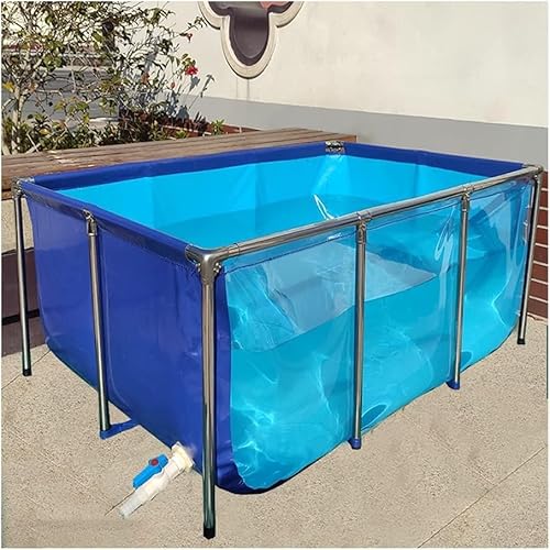 Aquarium, Pool, Teich, groß, freistehend, flexible PVC-Canvas-Teichfolien mit Stahlrahmen, Sichtfeld, Zuchtwassertank für Koi, Goldfisch, Outdoor-Fischteich, M (Größe: 150 x 100 x 71 cm) von Generisch