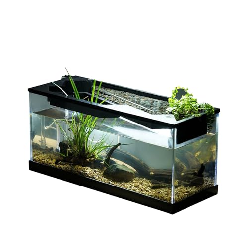 Aquarium, kleines Desktop-Aquarium für Betta und | Kompakter Lebensraum für Zuhause und Büro, leicht zu reinigender Acryltank, LED-Beleuchtung, modernes Nano-Aquarium zur Dekoration von Generisch