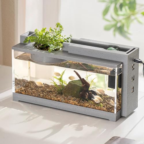 Aquarium, leises kleines Aquarium, Aquarium-Starter-Kits mit Luftpumpe und Licht, Aquarium, Desktop, kleines Aquarium, dekorativ, Retro, leises Aquarium, kleines Aquarium Aquarium, leises kleines Aquarium, Aquarium-Starter-Kits mit Luftpumpe und Licht, Aquarium, Desktop, kleines Aquarium, dekorativ, Retro, leises Aquarium, kleines Aquarium von Generisch