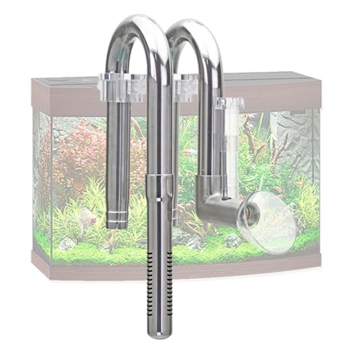 Aquarium Einlauf Abflussrohr Aquarium Öl Entfernung Skimmer Einstellbare Edelstahlrohre 24 x 9,5 x 5 cm Hochfestes Wasserzubehör für und von Generisch