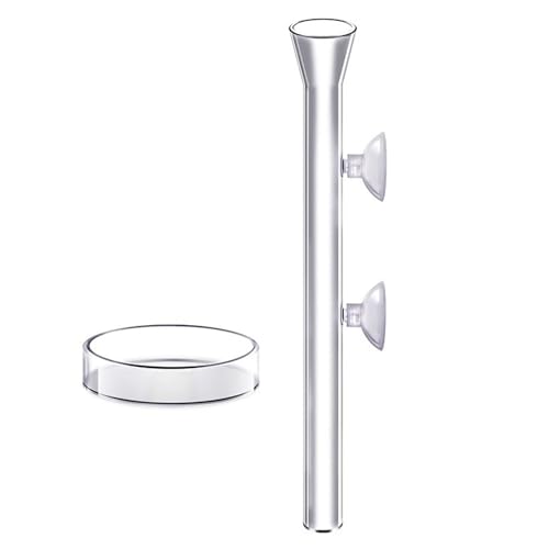 Aquarium Futterautomat | Automatische Fischfütterung,Transparenter Acryl-Saugnapf Futterspender für Teich und Schildkrötenfütterung bei Abwesenheit von Generisch