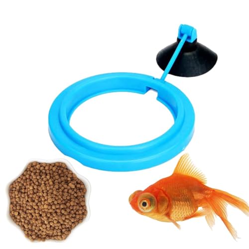 Aquarium-Futterring – Fisch-Futterring für Aquarien, Futterring mit Saugnapf, runder und quadratischer schwimmender Futterspender, Fischfutterspender für schwimmende Pflanzen und Aquarien von Generisch