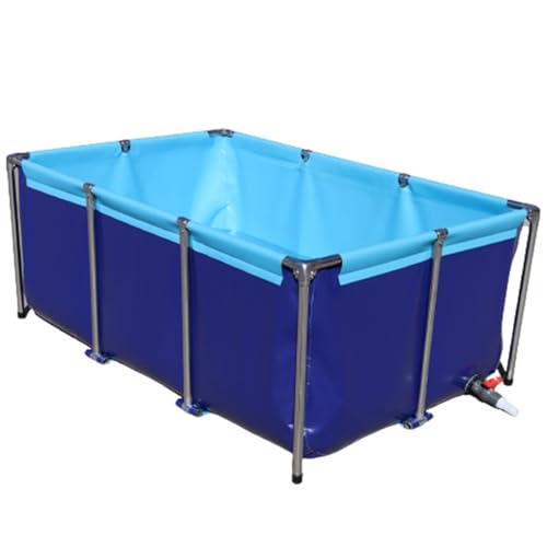Aquarium PVC Canvas Teich mit Ablassventil, temporärer Haltetank für Salzwasserfische, Koi, Schildkröten, langlebige Wasserspeicherlösung von Generisch