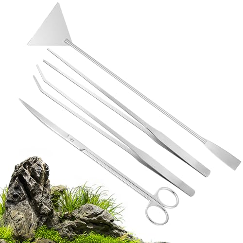 Aquarium Pflanzen Werkzeuge - Aquarium Pinzetten Set Für Die Reinigung - Lange Stahl Pinzette Schere Spatel für Pflanzen Füttern tägliche Pflege Aquarium Pflanzen Werkzeuge - Aquarium Pinzetten Set Für Die Reinigung - Lange Stahl Pinzette Schere Spatel für Pflanzen Füttern tägliche Pflege von Generisch