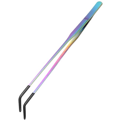 Aquarium -Pinzetten | 27 Cm Gebogener Langer Pinzettenfuttermittel | Nicht-Schlupf-Silikon-Tipp-Werkzeug Für Reptilien Und Insekten | Terrarium -Accessoires, Schlangen, Spinnen, Eidechsen, Wasserpflan von Generisch