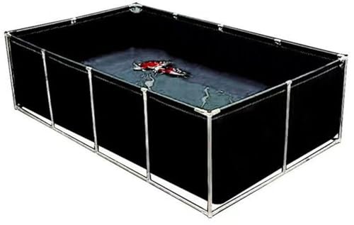 Aquarium Pool mit Ablassventil - Aquakultur Wassertank Zisterne mit Stahlrahmen - Multifunktions PVC Canvas Temporärer Fischteich für Koi Fische und Schildkröten von Generisch