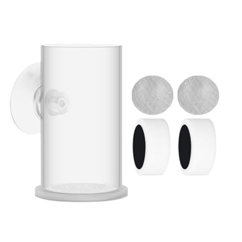 Aquarium Shrimp Feeder, Fish Tank Feeding Dish, Acrylic Suction Cup Design, Anti-Drift Leak Net Ring, Home Aquatic Use, 1.18x2.76 1.57x2.95 1.97x2.95 von Generisch