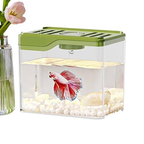 Aquarium Starter Kits - 12x8x10 Cm Komplett Betta Fischtank | Nano Aquarium Setup Mit Zubehör | Einfach Zu Bedienender Fischtank Geeignet Für Anfänger, Haus, Büro, Schreibtischdekor, Kleine Fischpfleg von Generisch