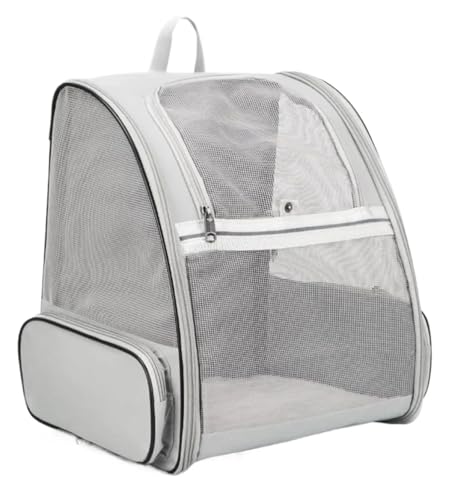 Atmungsaktiver Canvas-Haustier-Rucksack, Outdoor-Reise-Transporttasche für Katzen und Welpen (grau) von Generisch