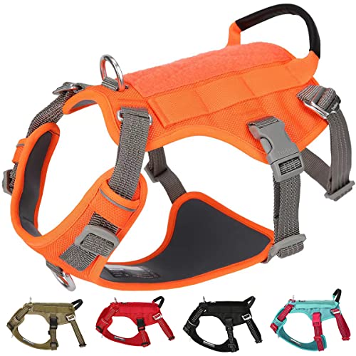 Ausbruchsicheres Hundegeschirr, kein Ziehen, verstellbare reflektierende Weste mit Griff und Leinenbefestigungen für Training und Spazierengehen, ideal für Outdoor-Aktivitäten, einfach zu bedienen von Generisch
