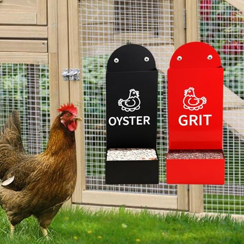 Austernschale und Körnchenfutter, hängende Hühnerfuttertrog, Austernschalenfutter für Hühner, Schwerkraft -Feeder für Geflügel, Hühnchen -Coop -Accessoires, 2pcs von Generisch