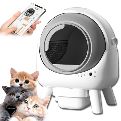 Automatic Litter Box,Self Cleaning Open Top Automatic Cat Litter Box,App Control,Odor-Free Waste Disposal,2.4G WiFi,8L Large Capacity,Free Your Hands - Stop Being a Cat Slave (White) von Generisch