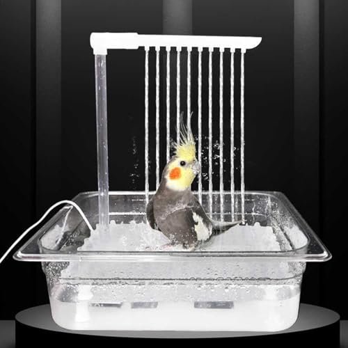 Automatische Vogelbadewanne – Automatisches Papageienbad | Vogeldusche | Mehrzweck-Vogelbadewanne mit mehreren Armaturen für die Reinigung und das Baden von kleinen und mittleren Sittichen von Generisch