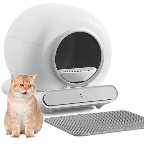 Automatische selbstreinigende Katzentoilette, Smart APP gesteuert mit Sicherheitsschutz für mehrere Katzen, inklusive Matte von Generisch