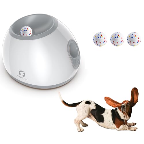 Automatischer Ballwerfer für Hunde – kleine interaktive lustige automatische Hundeballwurfmaschine mit 3 langlebigen Latexbällen, einstellbarer Schussabstand von 3 - 9 m, geeignet für Indoor- und von Generisch