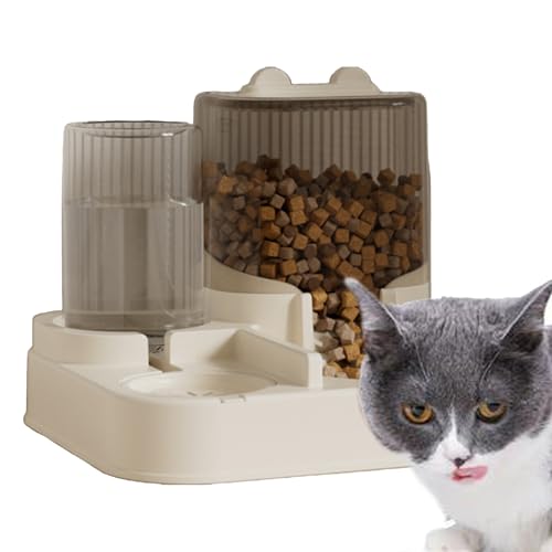 Automatischer Futterspender für Hunde – 2-in-1 Schwerkraft Wasserspender | Katzenfutterspender mit großem Fassungsvermögen, multifunktionale Tierfutteraufbewahrung für kleine und mittelg von Generisch