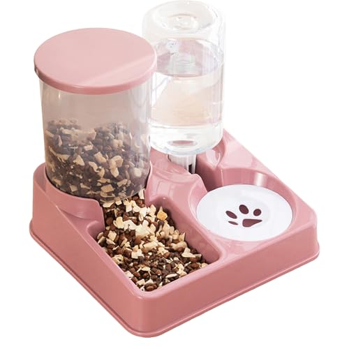 Automatischer Futterspender für Katzen – Wasserspender und kombiniertes Futternapf | 2 in 1 Katzenhund Trinkbrunnen praktisch für die Flüssigkeitszufuhr einer Tiernahrung Quote von Generisch