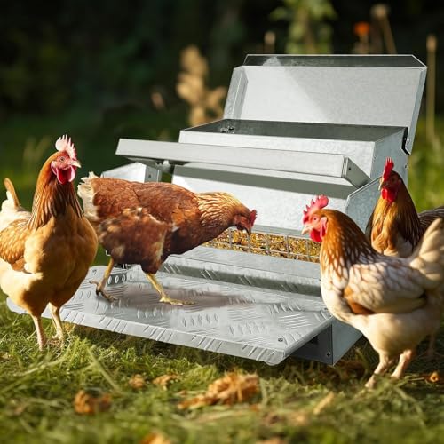Automatischer Hühner-Futterspender mit Trittfläche für Geflügel, 11,3 kg Kapazität, kein Abfall, Nagetiersicher mit wetterfestem Deckel, ideal für Hühner, Enten, Gänse, Truthahn Automatischer Hühner-Futterspender mit Trittfläche für Geflügel, 11,3 kg Kapazität, kein Abfall, Nagetiersicher mit wetterfestem Deckel, ideal für Hühner, Enten, Gänse, Truthahn von Generisch