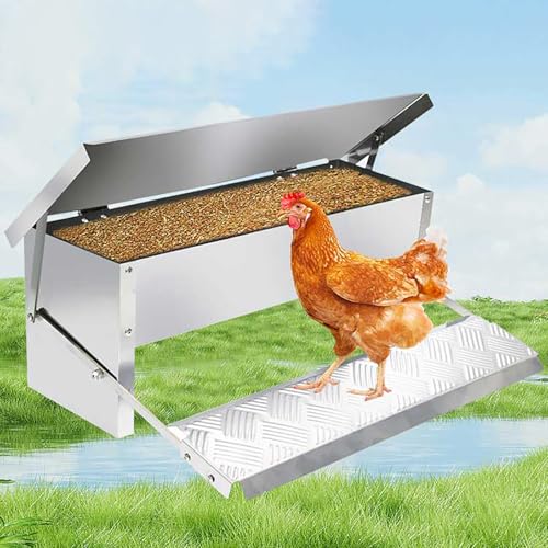 Automatischer Hühnerfutterautomat mit Deckel, nagetiersicheres und regendichtes Design, ideal für die Geflügelhaltung Automatischer Hühnerfutterautomat mit Deckel, nagetiersicheres und regendichtes Design, ideal für die Geflügelhaltung von Generisch