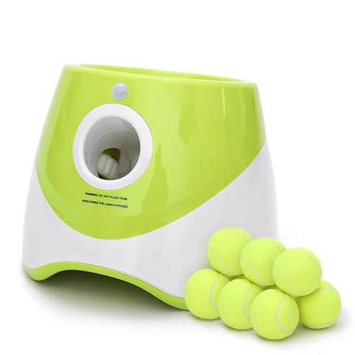 Automatischer Hundeballwerfer, Tenniswerfer – interaktives Haustierspielzeug für Border Collies, Welpen und aktive Hunde, Indoor/Outdoor-Spiel, körperliche Bewegung und Trainingswerkzeug (Weiß und von Generisch