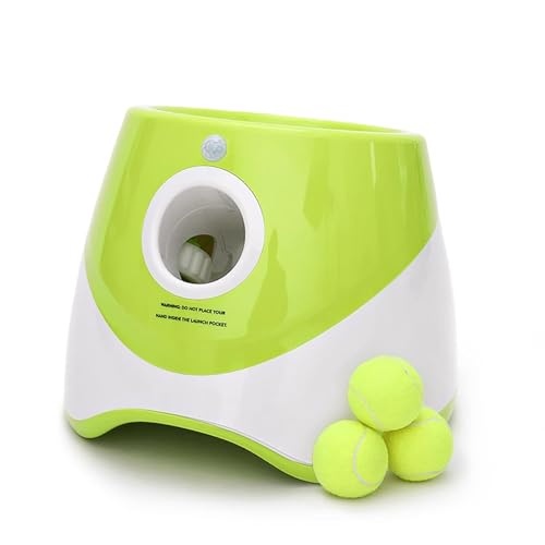 Automatischer Hundeballwerfer, Tenniswerfer – interaktives Haustierspielzeug für Border Collies, Welpen und aktive Hunde, Indoor/Outdoor-Spiel, körperliche Bewegung und Trainingswerkzeug (weiß und von Generisch
