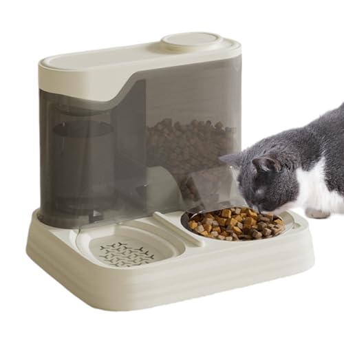 Automatischer Katzenfutterautomat,Haustierfutter- Und Wasserspender - Spritzwassergeschützter 2-in-1 Napf Für Reisen, Mehrhundehaltung, Urlaub Und Zu Hause von Generisch
