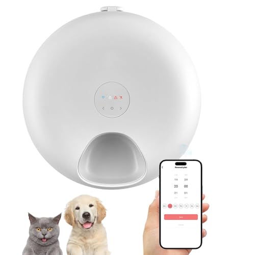 Automatischer Katzenfutterautomat - 6-Meal Smart Pet Feeder mit abnehmbaren Eiskristallboxen, App gesteuert, Anti-Unfallsperre, Waschbar für Katzen & Hunde Automatischer Katzenfutterautomat - 6-Meal Smart Pet Feeder mit abnehmbaren Eiskristallboxen, App gesteuert, Anti-Unfallsperre, Waschbar für Katzen & Hunde von Generisch