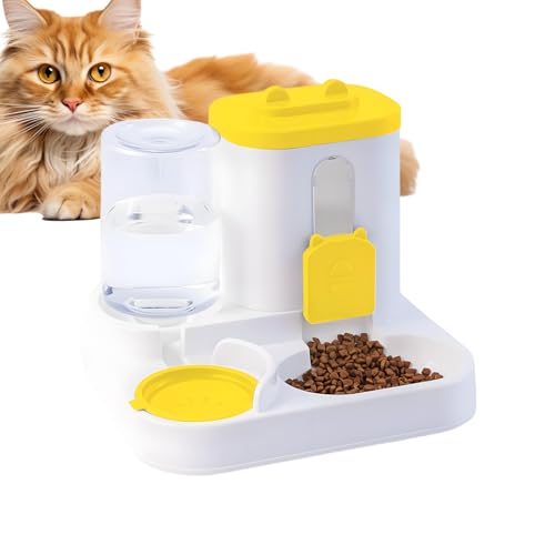 Automatischer Katzenfutterautomat Und Wasserspender - 2 In 1 Automatischer Haustierfutterspender - Auslaufsicherer Futter Und Wasserspender Für Wohnzimmer Urlaub Welpe Hunde Katzen von Generisch
