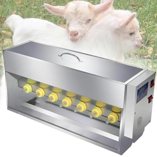 Automatischer Milchfutterspender | Edelstahl Ferkel Milch Futterspender | Große Kapazität mit Mehreren Nippeln | ideal für Ferkel & Lämmer Fütterung,Ferkel Feeder (Silver, 14 Heads) von Generisch