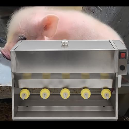 Automatischer Tierfutterautomat mit Temperaturkontrolle und Sound, Edelstahlabdeckung für Ferkel von Generisch