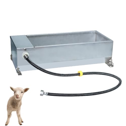 Automatischer Wassertrog für Nutztiere, Edelstahl, selbstfüllende Wasserschale mit Schwimmerventil und Schlauch für Pferde, Ziegen, Schweine, Kühe und Hirsche, 7,5 l Fassungsvermögen von Generisch