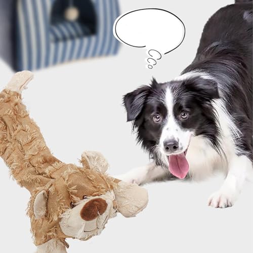 Bären-Hundespielzeug für aggressive Kauer, Plüsch-Hundespielzeugbär, weiches, quietschendes Kauspielzeug für Hunde, ausgestopftes Plüsch-Hundequietscherspielzeug für Hunde zum Zahnen, Training von Generisch